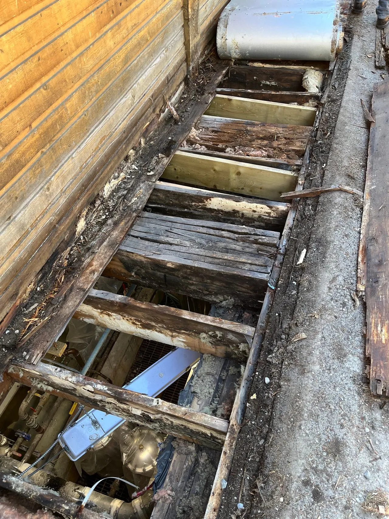 Groundwater damage to the Cilantro Building foundation before repair