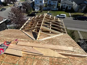 Placeholder project image of framing structure, to be replaced with a real commercial project photo